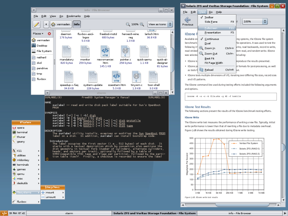 Solaris Java Fluxbox System