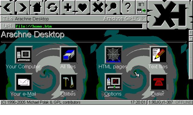 Linux and DOS retro paradise - Arachne desktop and full-featured graphical internet suite