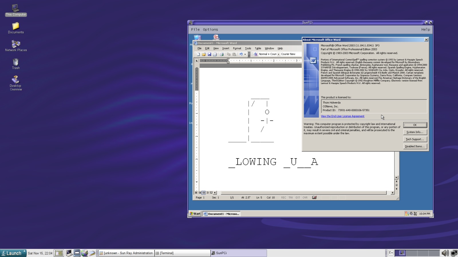 SunPCi was a hardware expansion card developed by Sun Microsystems that could be installed in Sun workstations or servers running the Solaris operating system.